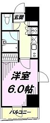 スパシエ八王子クレストタワー 1Kの間取図画像