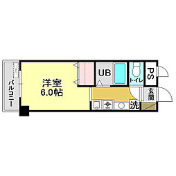 グランリーオ 1Kの間取図画像