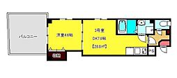 N.adagio幕張 1DKの間取図画像