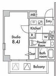 プライムアーバン南烏山 1Kの間取図画像