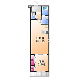 泉大津市池浦町4丁目アパート 1LDKの間取図画像