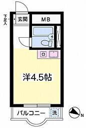 エクスクルーシヴ中井 ワンルームの間取図画像