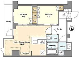 オアーゼ日暮里レジデンス 2LDKの間取図画像