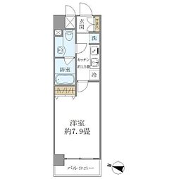 コスモリード大森北 4階1Kの間取り