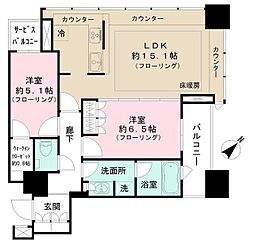 ステーションプラザタワー 2LDKの間取図画像