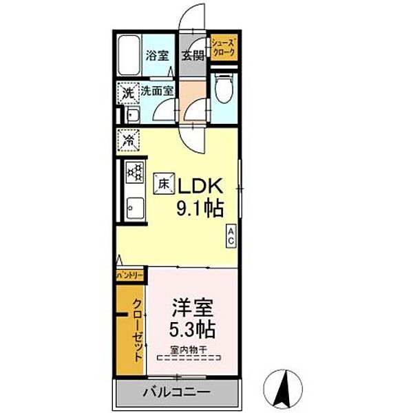 神奈川県大和市南林間３丁目(賃貸アパート1LDK・2階・36.96㎡)の写真 その2