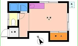 こしじ荘 2階ワンルームの間取り