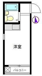 シャンブール自由ヶ丘 ワンルームの間取図画像