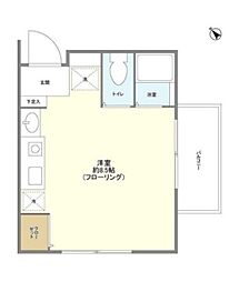 都営浅草線 中延駅 徒歩10分の賃貸アパート 2階ワンルームの間取り