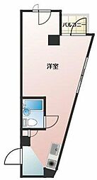 セントヒルズ清水橋 3階ワンルームの間取り