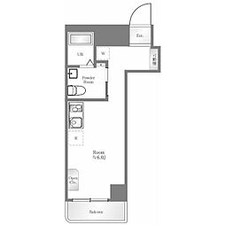 セブンスターマンション第8五反田 11階ワンルームの間取り