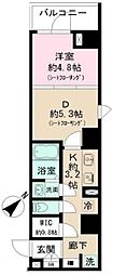 ショコラスイート東日本橋 1DKの間取図画像