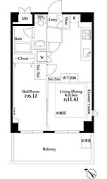 八潮パークスクエア 1LDKの間取図画像