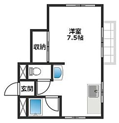 チェリーブロッサム ワンルームの間取図画像