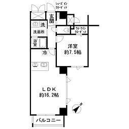 ファインクレスト健和 1LDKの間取図画像