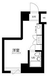 グランドハウスシャンティ 4階ワンルームの間取り