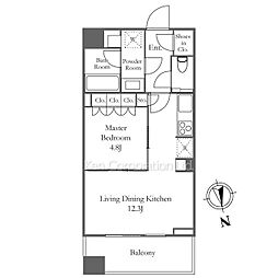 ＷＯＲＬＤ　ＴＯＷＥＲ　ＲＥＳＩＤＥＮＣＥ 39階1LDKの間取り