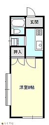 グリーングラス2 1Kの間取図画像