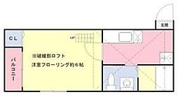 コンパートメントハウス鳩ケ谷2 1Kの間取図画像
