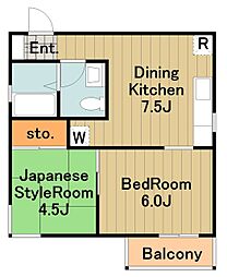 ウィステリア相原 2DKの間取図画像