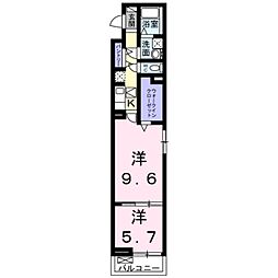 フォレスタ・和歌浦 2階1LDKの間取り