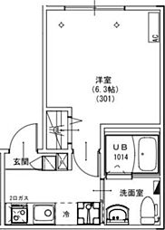KEIAI RESIDENCE 南柏II 1Kの間取図画像