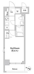 ドゥーエ新川崎 1Kの間取図画像