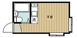 青井第二宏和ハイツ ワンルームの間取図画像