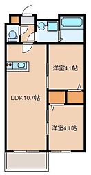 リテラ美和台 2LDKの間取図画像