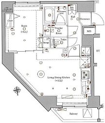 ジェノヴィア新御徒町スカイガーデン 1LDKの間取図画像