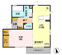 ノワイエ 1LDKの間取図画像