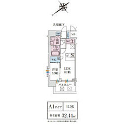 スプランディッド堺東DUE 1LDKの間取図画像