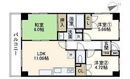 サニーヒル2 3LDKの間取図画像