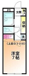 ボヌールコート ワンルームの間取図画像