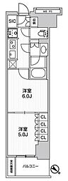 WORVE横浜伊勢佐木町 2Kの間取図画像