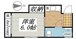 荻窪リバーハイツ 3階1Kの間取り