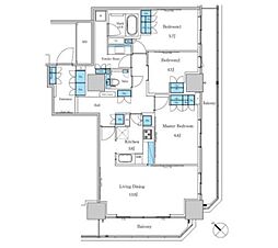 パークアクシス滝野川ラブリーズ 3LDKの間取図画像