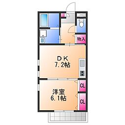 メゾン植野 1DKの間取図画像