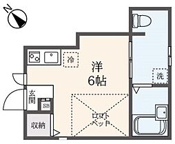 ＺＥＳＴ　ＭＵＳＡＫＯ 1階ワンルームの間取り