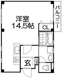 シャンテー私部 ワンルームの間取図画像