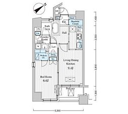 MFPRコート赤坂見附 6階1DKの間取り