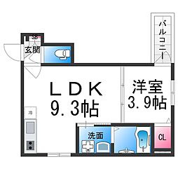 GRAND SUWA 1LDKの間取図画像