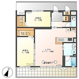 パルクエンテ 2LDKの間取図画像