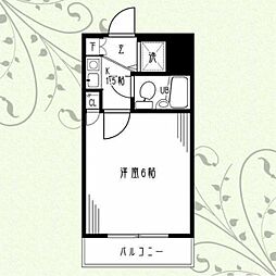 クリオ東林間壱番館 4階1Kの間取り