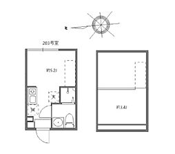 ハーモニーテラス浮間V ワンルームの間取図画像