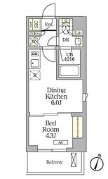 AIFLAT明大前 1DKの間取図画像