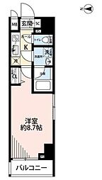 プレール・ドゥーク文京湯島 1Kの間取図画像