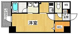 レジデンス千早スクエア 1Kの間取図画像