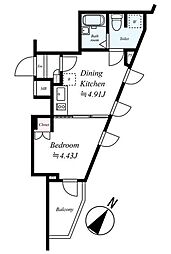 ビバリーホームズ久が原II 4階1DKの間取り