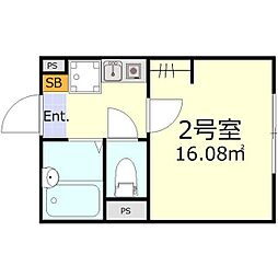 コンフォール新小岩 3階1Kの間取り
